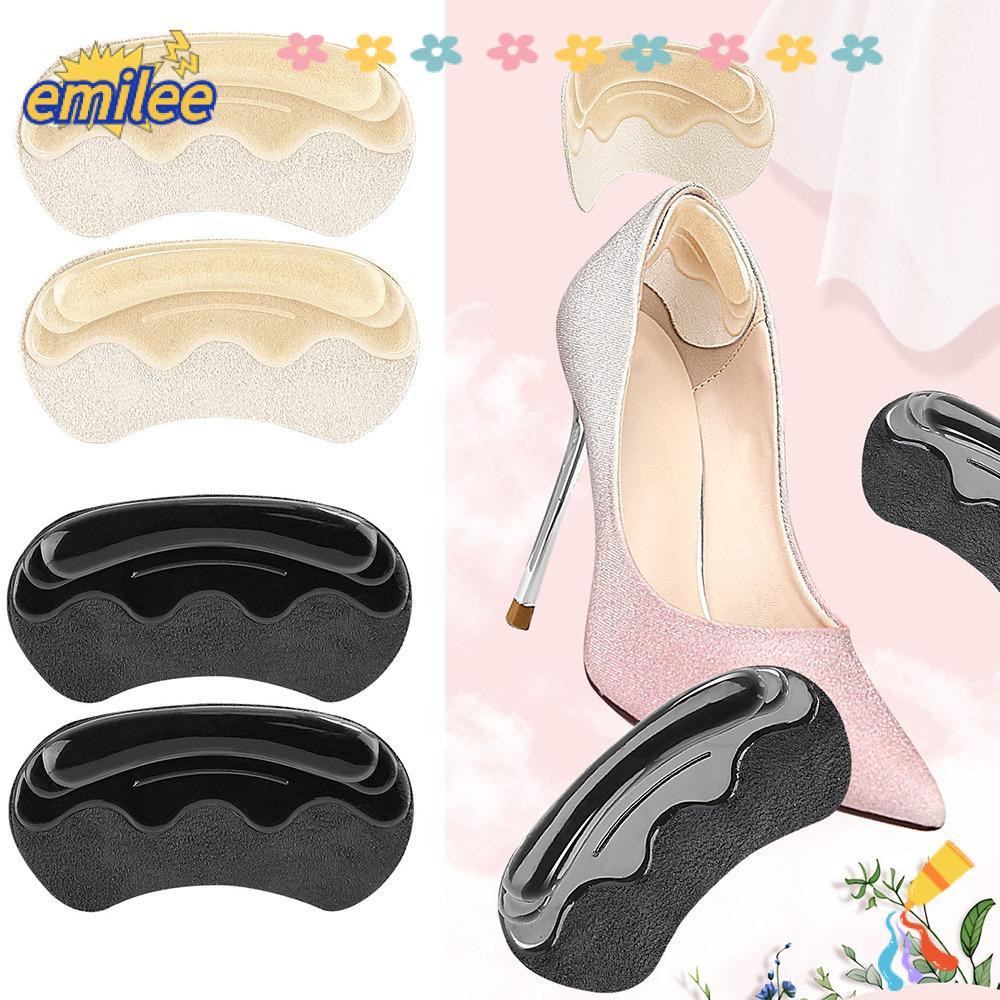 EMILEE Heel Grips Liner, Half-Size Anti-slip Shoes Heel Pads, Shoes Self-Adhesive สบาย Pain Relief H