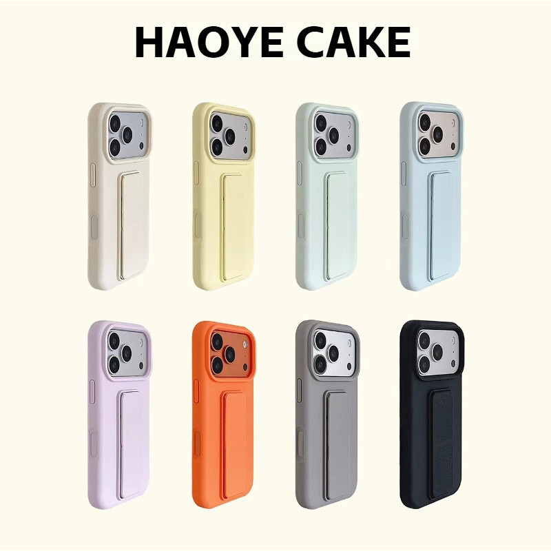 สายรัดข้อมือพับขาตั้งเคสโทรศัพท์แบบบูรณาการเข้ากันได้สําหรับ iPhone 17promax 17pro 16promax 16pro 15promax 15pro 14promax 14pro 13 กันกระแทกกลับปลอกนุ่ม