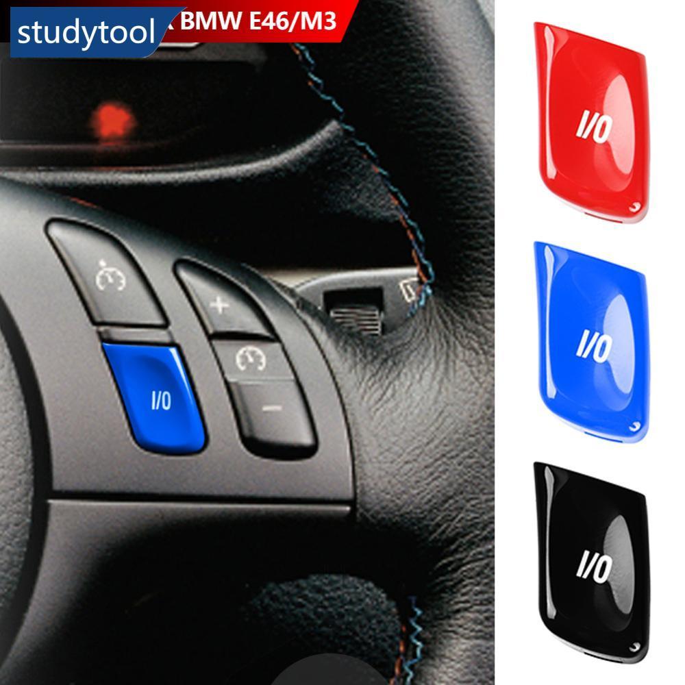 STUDYSOOL พวงมาลัยรถปุ่ม I/O VO ฝาครอบสติกเกอร์คอนโซลโหมดกีฬาเปลี่ยนสําหรับ BMW 3 Series E46 M3 1998