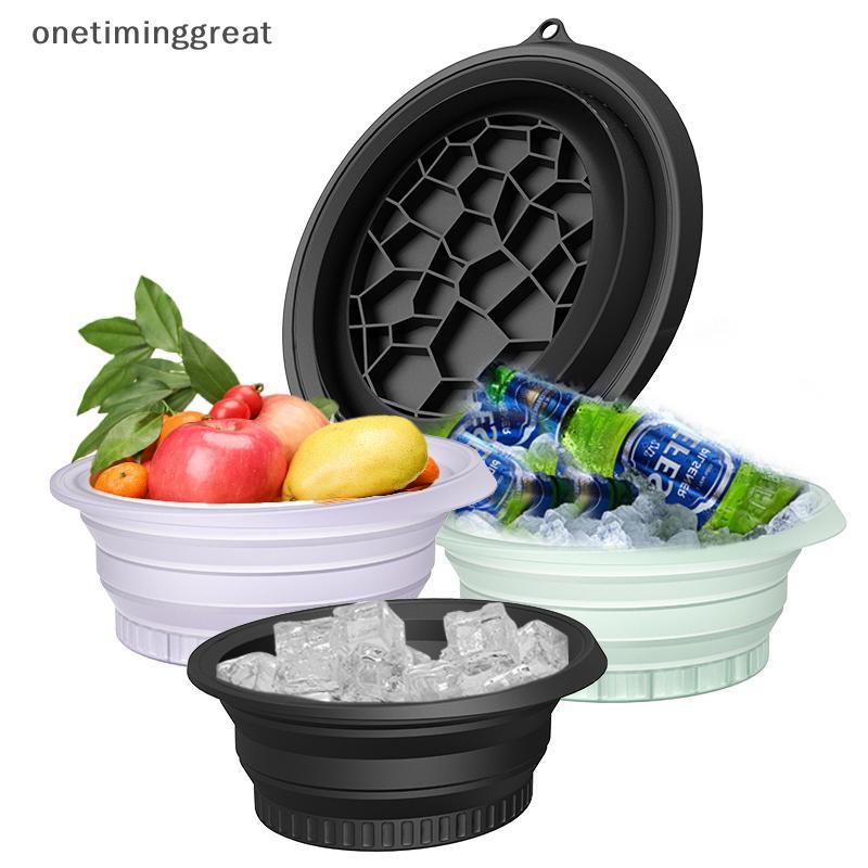 Onetiminggreat ชามขนาดใหญ่สําหรับ Face Ice Bath ชามน้ําแข็งพับได้ชามซิลิโคนสําหรับจุ่มใบหน้า Ice Bat