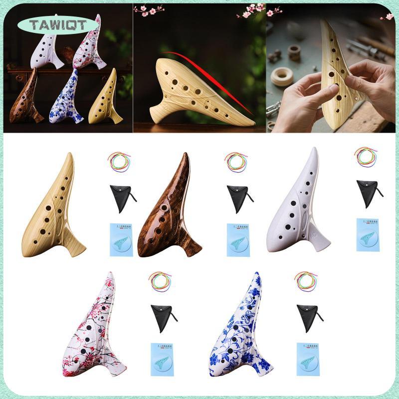 [tawiqt.th] Alto C Ocarina 12 Hole Ocarina เครื่องดนตรี Piccolo Recorder ขลุ่ยเรซิ่น Ergonomic Finge