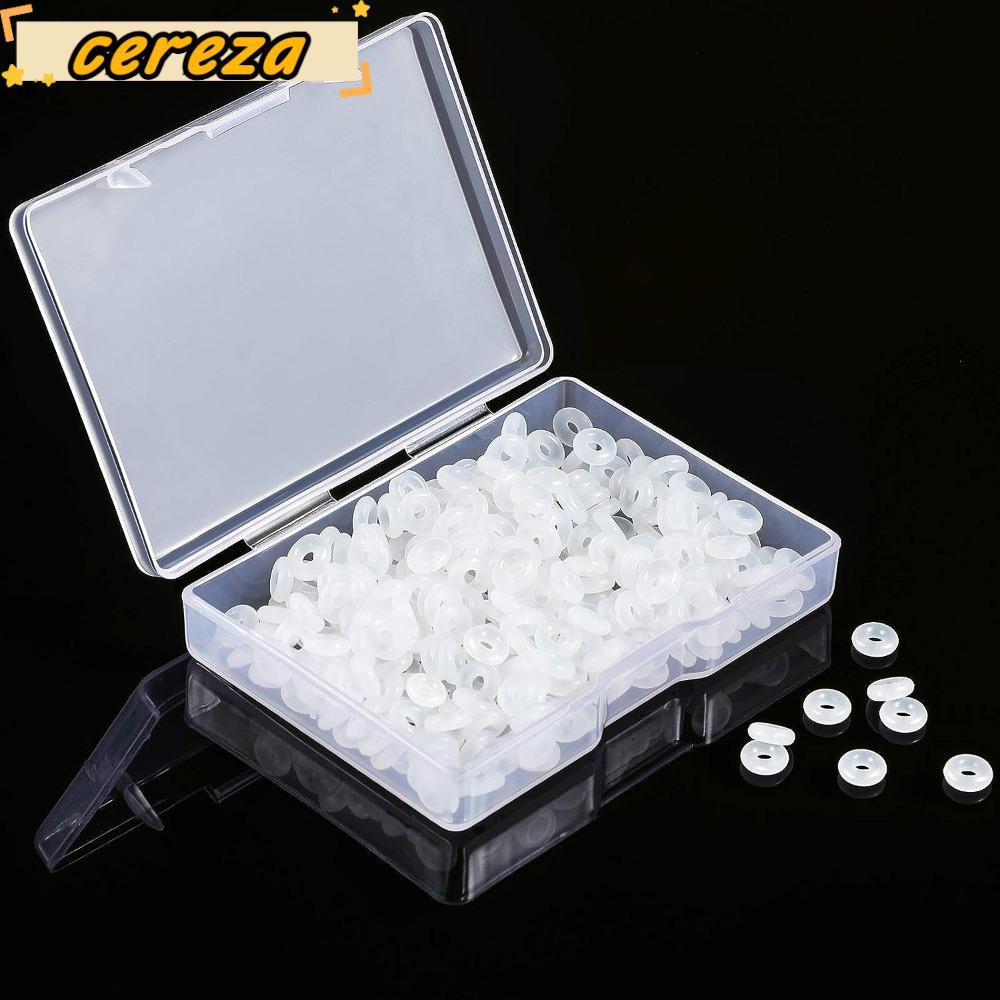 CEREZA 300 ชิ้นลูกปัด Stopper, OD6 มม., ID2 มม.โปร่งใส O แหวนสําหรับเครื่องประดับ, DIY ทําอุปกรณ์ O 