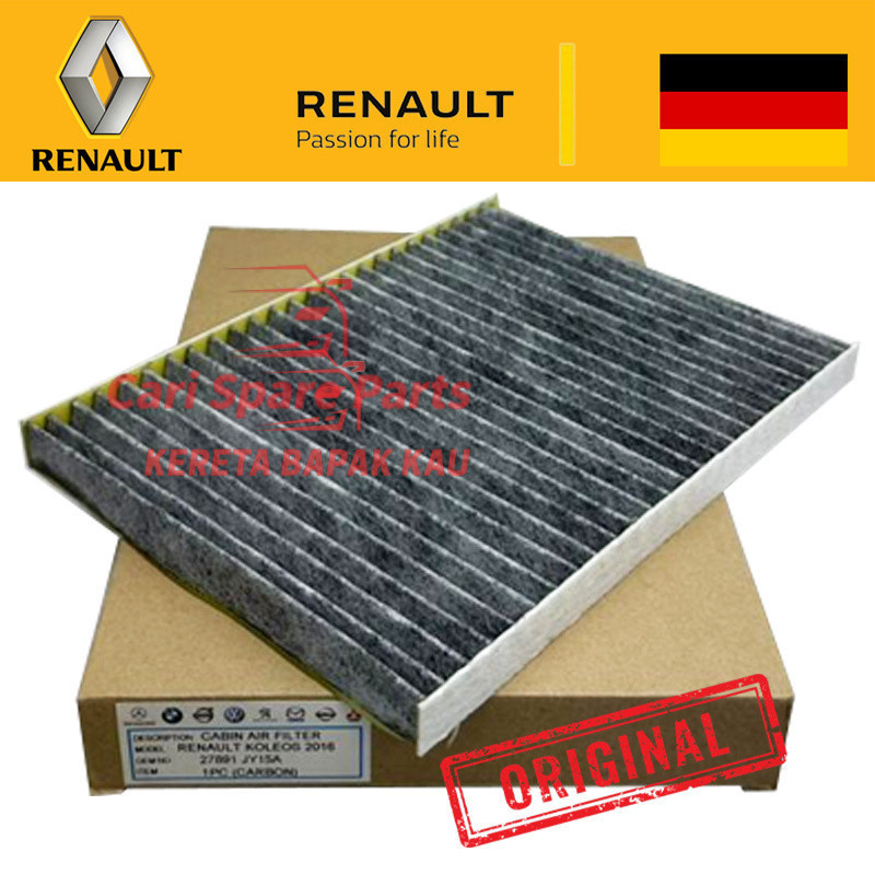 100 RENAULT KOLEOS 2016 CABIN AIR FILTER 27891 JY15A (CARBON)