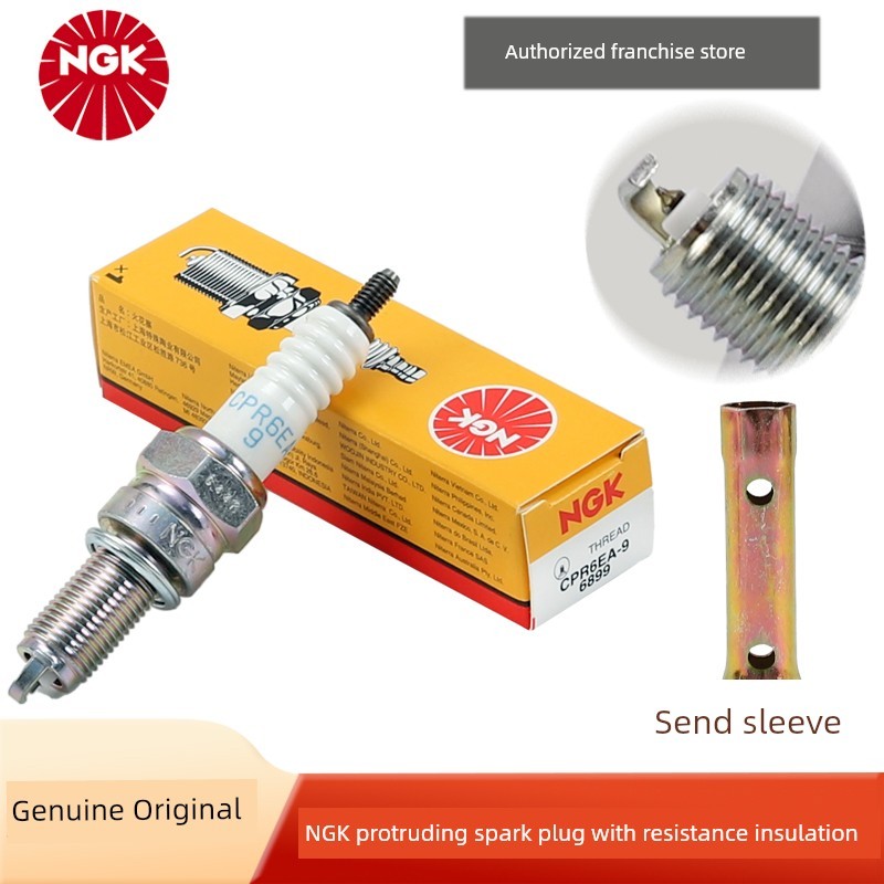 หัวเทียนรถจักรยานยนต์ NGK พร้อมความต้านทาน CPR6EA-9 CPR7EA-9 CPR8EA-9 DPR8EA-9
