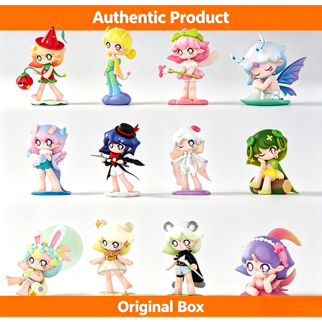 P POPMART AZURA Spring Fantasy Series อินเทรนด์เล่นฟิกเกอร์ปริศนากล่องของขวัญ