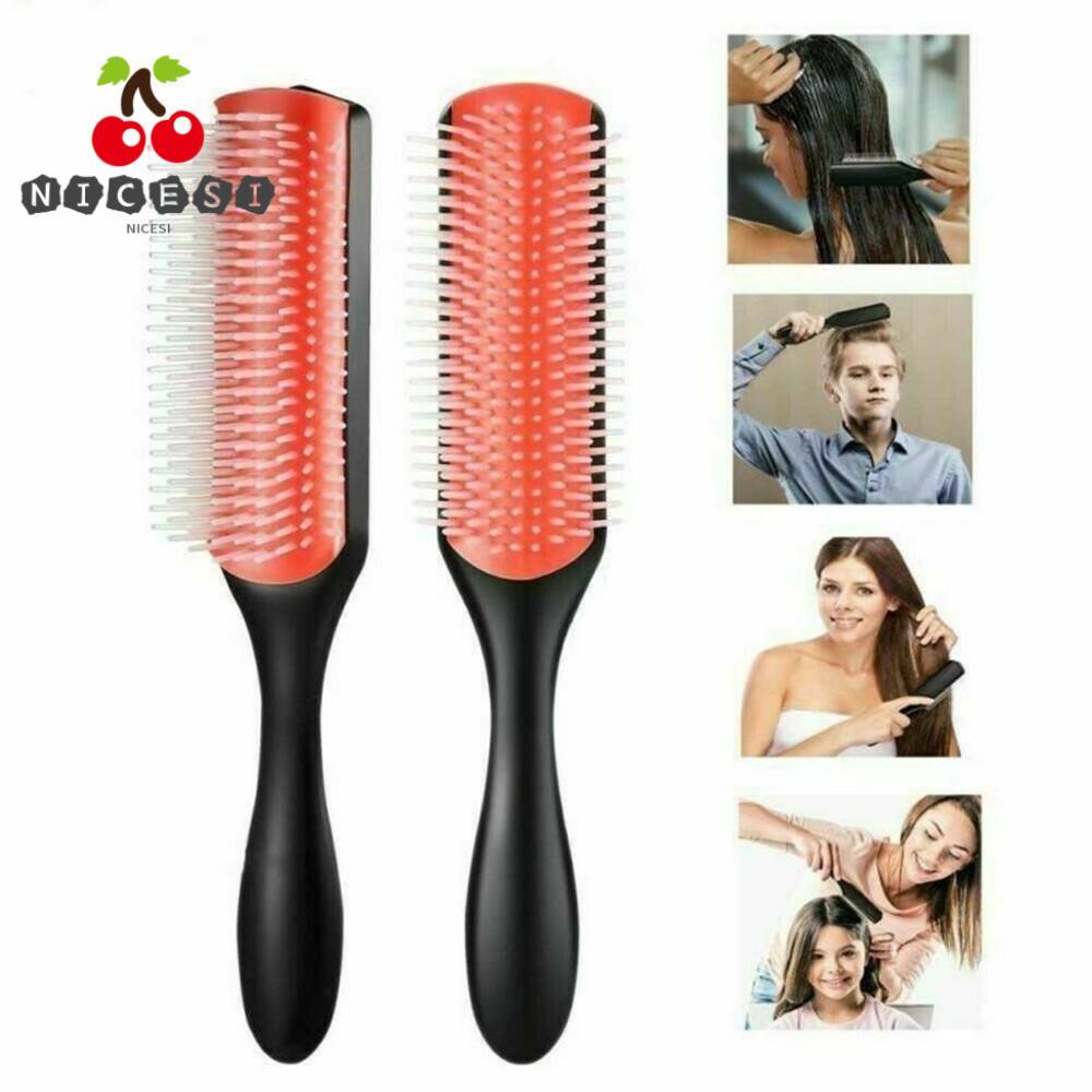NICESI 9 แถวแปรงผมเครื่องมือนวด Salon Relaxation Hairbrush
