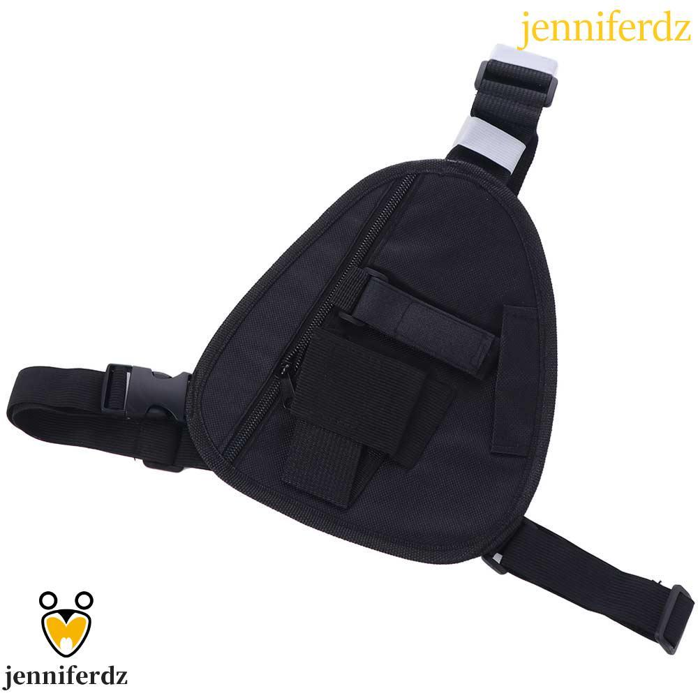 JENNIFERDZ Walkie Talkie Bag,มัลติฟังก์ชั่Crossbodyกระเป๋าวิทยุสายรัดหน้าอกแพ็ค,กีฬากลางแจ้งปรับเสื้อกั๊กสีดําRig Interphoneกระเป๋าหน้าอกBF-888S UV-5R