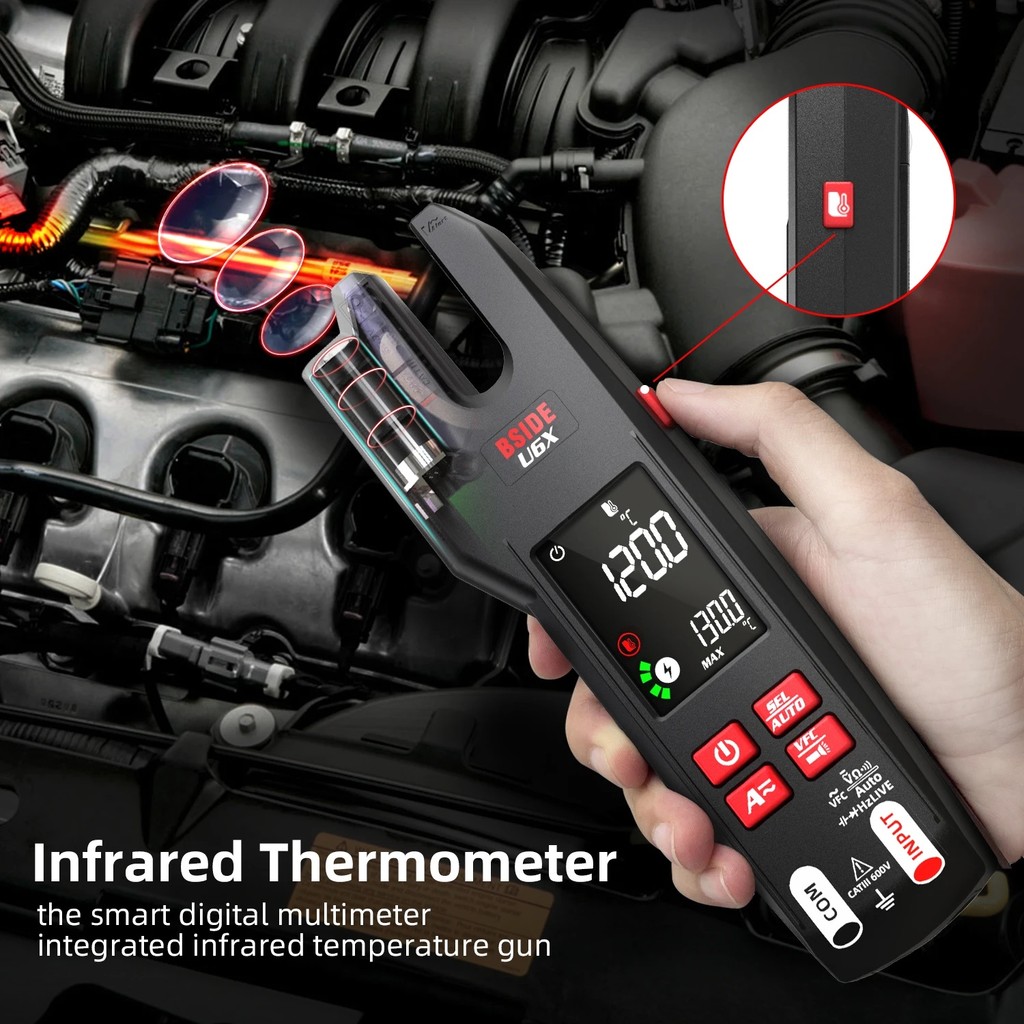 MDCB BSIDE U6X U-Shape AC/DC Clamp Meter ชาร์จอินฟราเรดวัดอุณหภูมิการตรวจจับอินฟราเรดโวลต์มิเตอร์เคร