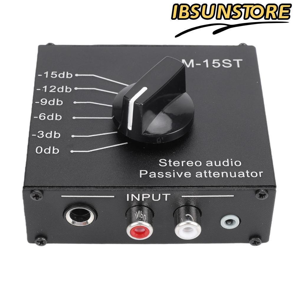 IBSUNSTORE Passive เสียงสเตอริโอ Attenuator, 3.5 มม.6.35 มม.และสําหรับอินเทอร์เฟซ RCA 6 โหมดสลับ 15d