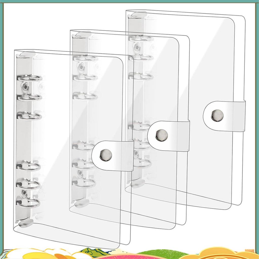 3 แพ็ค A6 โปร่งใส PVC นุ่ม 6 แหวน Binder ฝาครอบ Clear Binder โน้ตบุ๊ค A6 Binder สําหรับเติมโน้ตบุ๊คใ