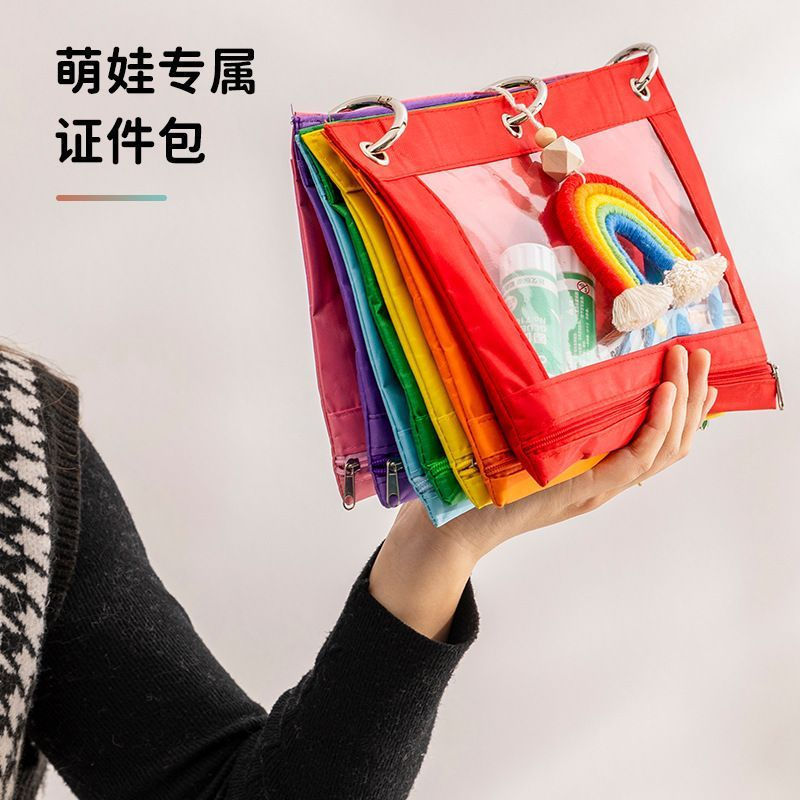 CH ~ nice ของเล่นเก็บกระเป๋าเด็ก Travel Goods กระเป๋า Messenger แบบพกพา Rainbow Passport File Mommy 