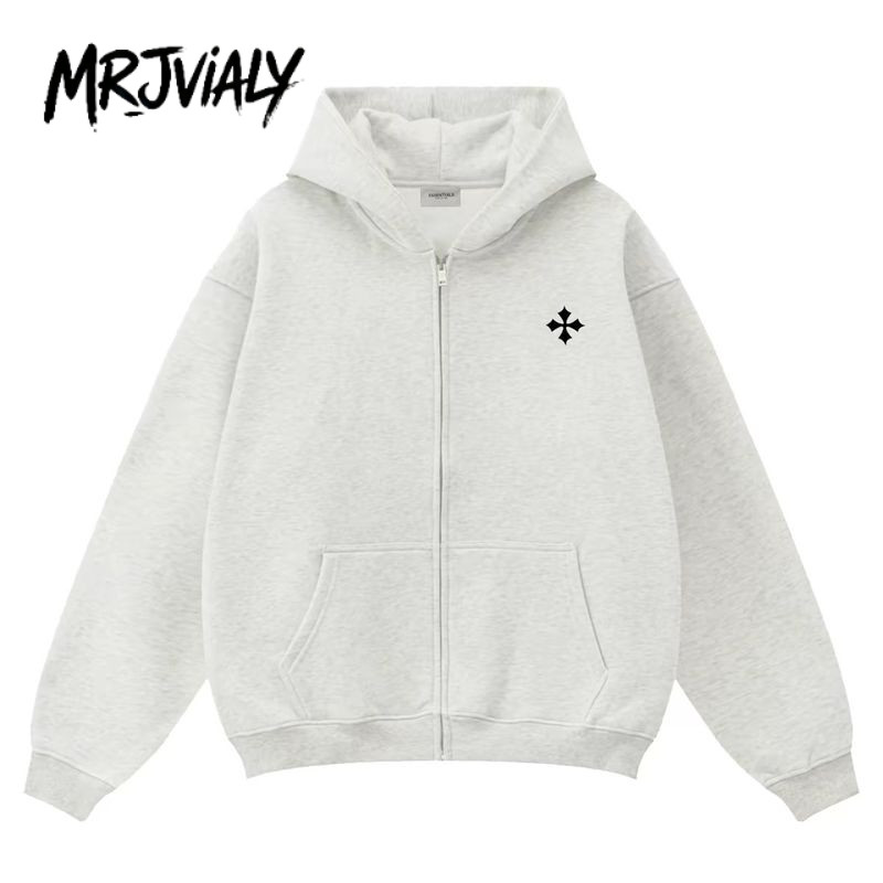 MeTozone เสื้อกันหนาวผู้ชาย American Casual Hooded Loose Cardigan Top