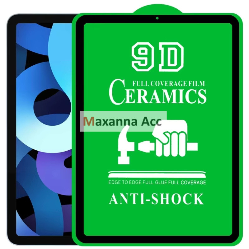 [MAXNA] 9D กาวเต็มหน้าจอแท็บเล็ตฟิล์มเซรามิกสําหรับ iPad Mini 6 / iPad 10.2 2020 2021 / iPad Air 2 9