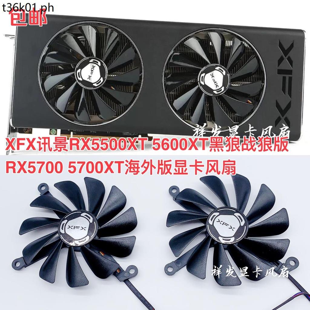 X XFX ดูข้อความ RX5500XT 5600XT นักรบหมาป่าสีดํา Wolf Edition RX5700 5700XT Overseas Edition พัดลมกา
