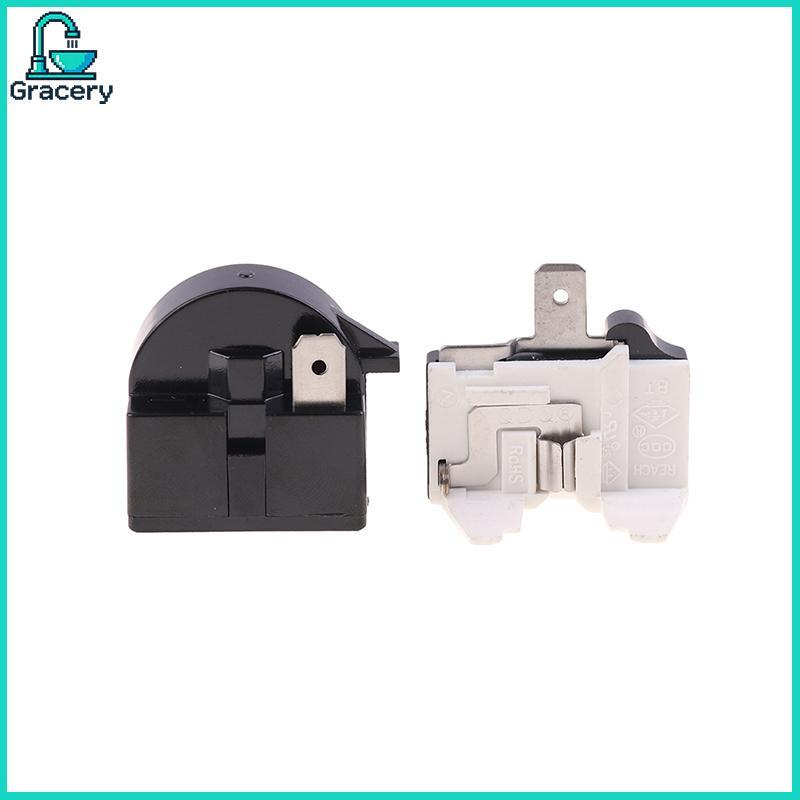 Graceryif.th 2PCS QP2-4.7 PTC Starter Relay 1 Pin ตู้เย็น Starter Relay และ 6750C-0005P ตู้เย็น Over