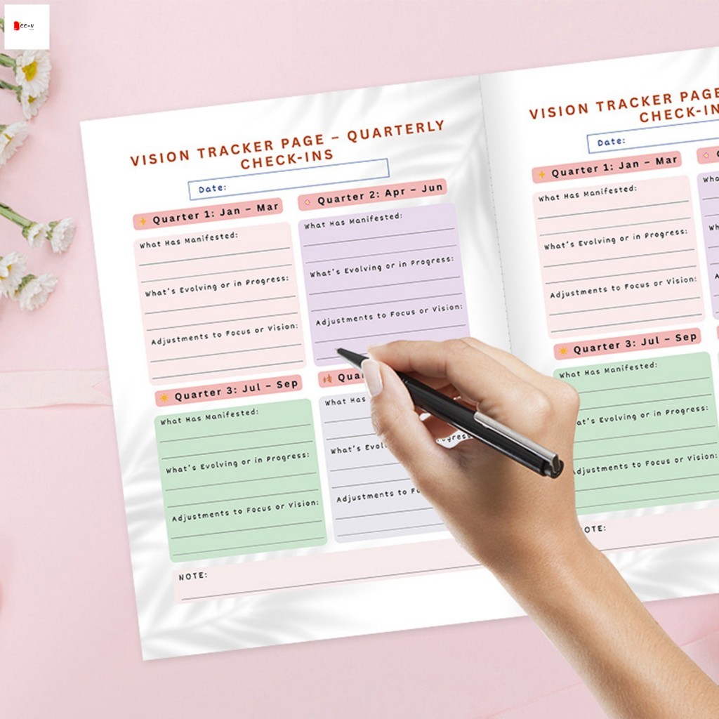 Vision Board Planner 2026 การตั้งค่าเป้าหมาย Journal พร้อมเค้าโครงโครงสร้างสําหรับการวางแผนอาชีพการเ