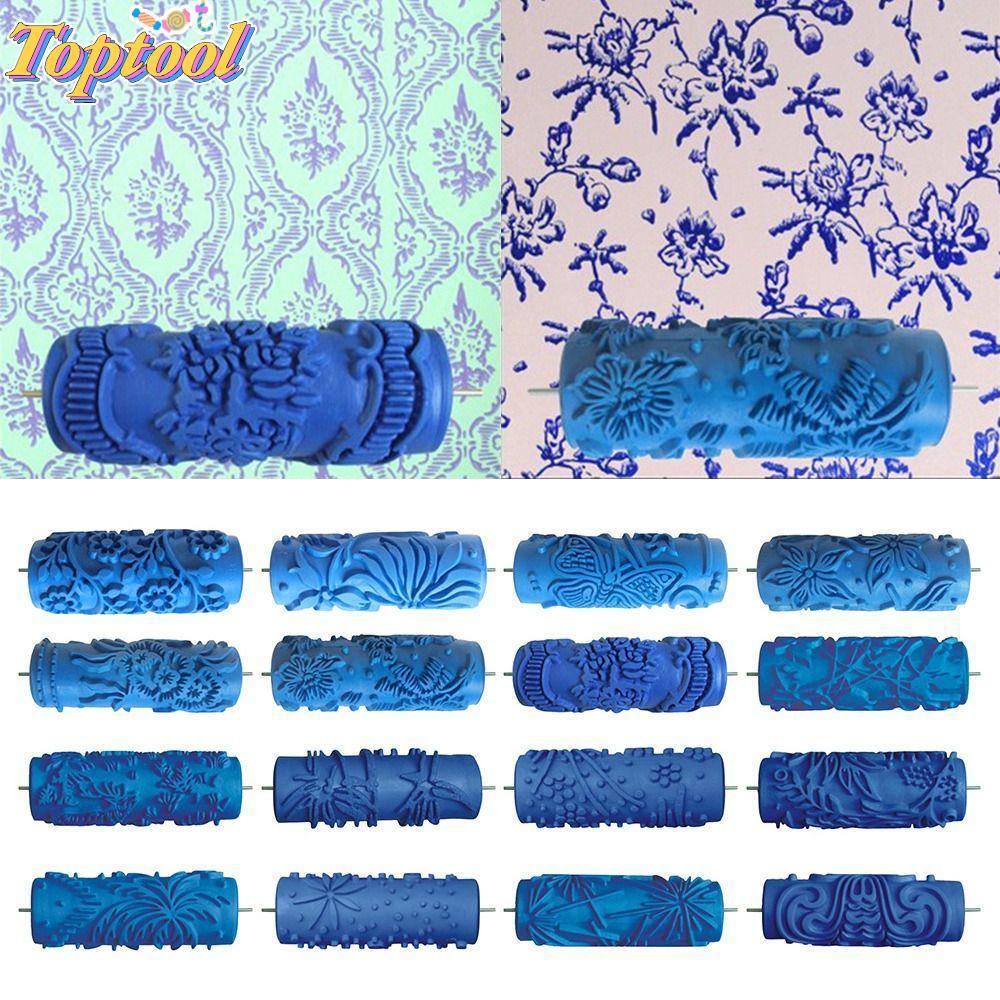 TOPTOOL รูปแบบสีตกแต่งผนัง, DIY Paint Texture Grain Paint Roller, ศิลปะรูปแบบเลียนแบบเครื่องมือ