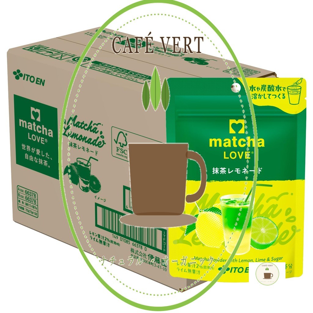 Ito En Matcha LOVE Matcha Lemonade 75g × 10 Packets  Powder  Stand-Up Pouch with Zipper  matcha LOVE