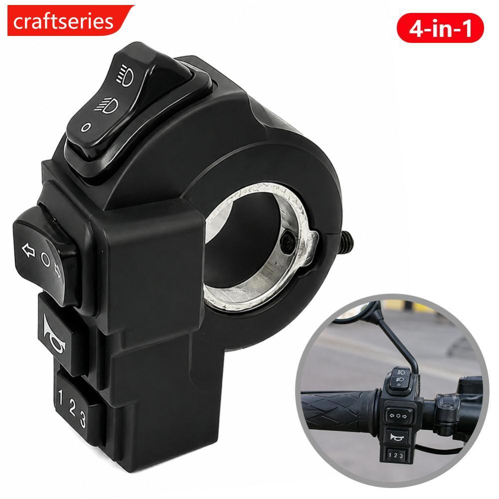 CRAFTSERIES 4-in-1 22 มม.ไฟหน้ารถจักรยานยนต์สวิทช์ควบคุมไฟเลี้ยว 9 Pin SM Connector E-Bike ไฟหน้าสวิ