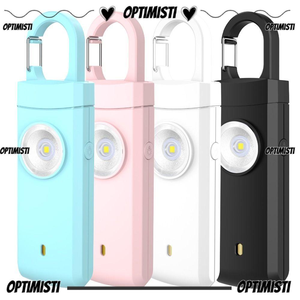 OPTIMISTI พวงกุญแจไฟฉาย LED ฉุกเฉิน, แบบพกพา 130dB Personal Alarm Safety พวงกุญแจ, Panic Security Al