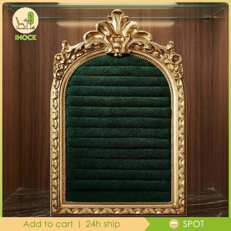 [Ihoce] Arched Jewelry Display Frame Freestand Velvet 5x7 Inch Gold Black