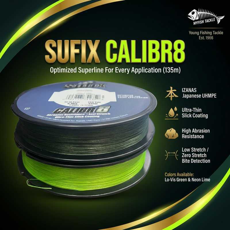 Sufix Calibr8 Izanas PE สายตกปลาถัก 150yd Tali Pancing Braid