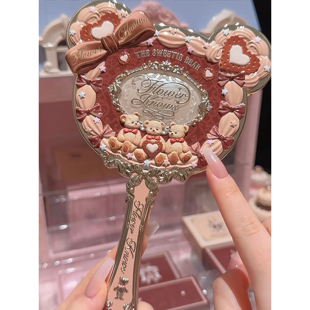flower knows flower knows กล่อง Flower Knows Sweetheart Bear Makeup Mirror Bonnie Garden Handheld Mi