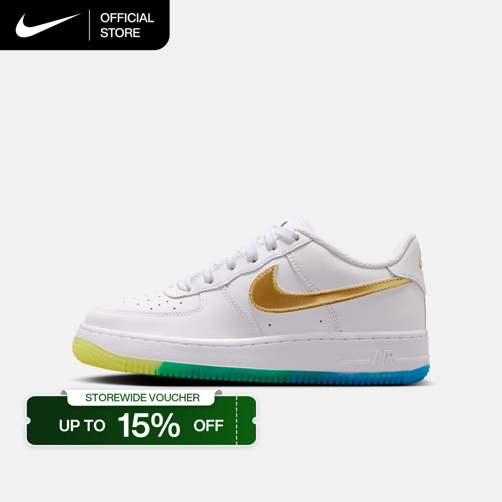 Nike Older Kids' Air Force 1 Shoes - White [IR3538-100]