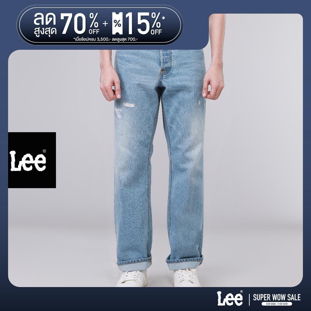 LEE กางเกงยีนส์ผู้ชาย คอลเลคชั่น 101 เอวสูง ทรงกระบอก รุ่น LE F126MRETN01 - สียีนส์อ่อน