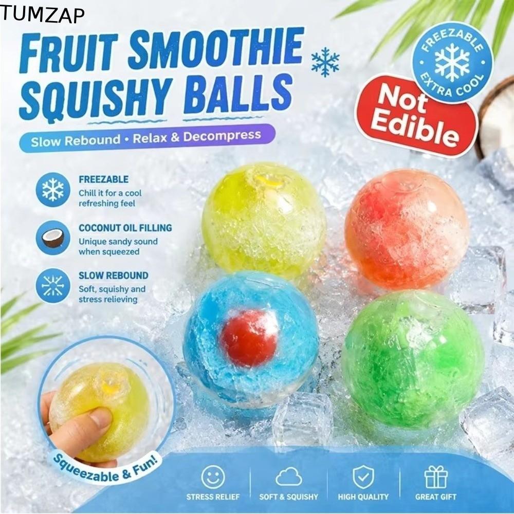 TUMZAP Fruit Slush Squishy Toy, Fruit Smoothie Cherry Crispy Skin Ball, Vent Toy Slushie Moldable St