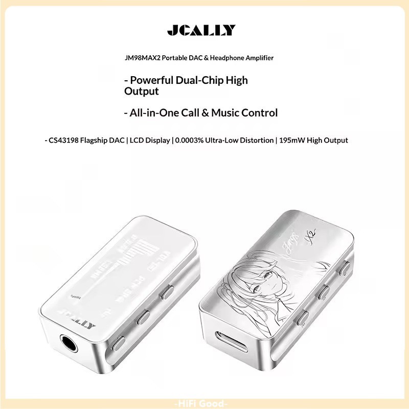 JCALLY JM98MAX2 เครื่องขยายเสียงหูฟัง DAC แบบพกพา CS43198 ชิปไฮไฟ SGM8262 Amp ชิป USB Type-C ถอดรหัส