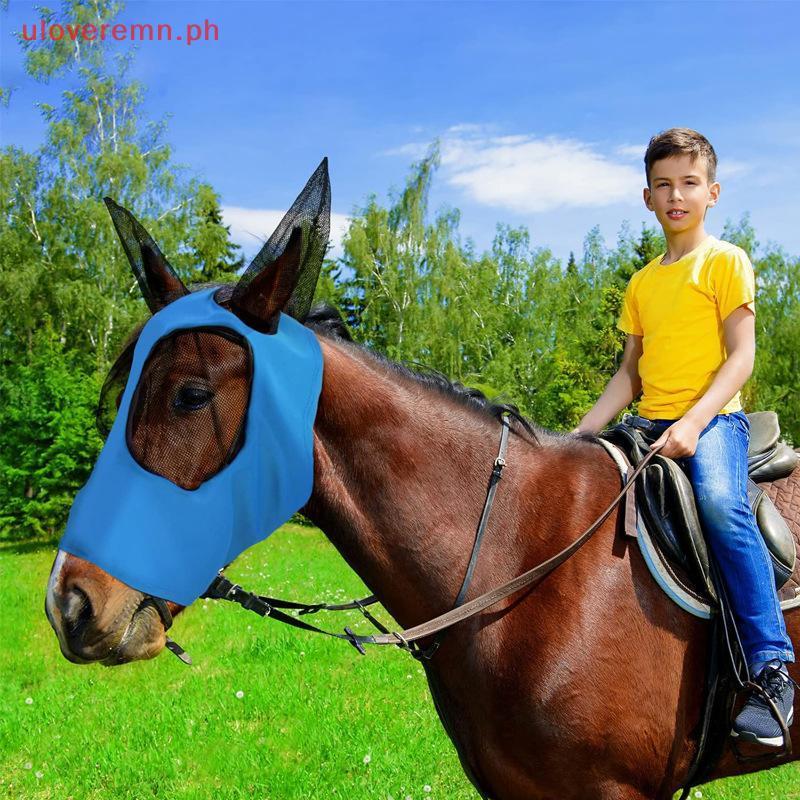 Uloveremn 1 PC Anti-Fly Mesh Equine Mask Horse Mask Stretch Bug Eye Horse Fly Mask Covered PH