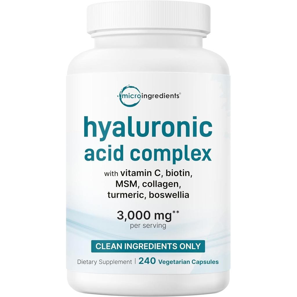Hyaluronic Acid Complex 3000mg พร้อมคอลลาเจนและเอ็ม 240 Veg Capsules