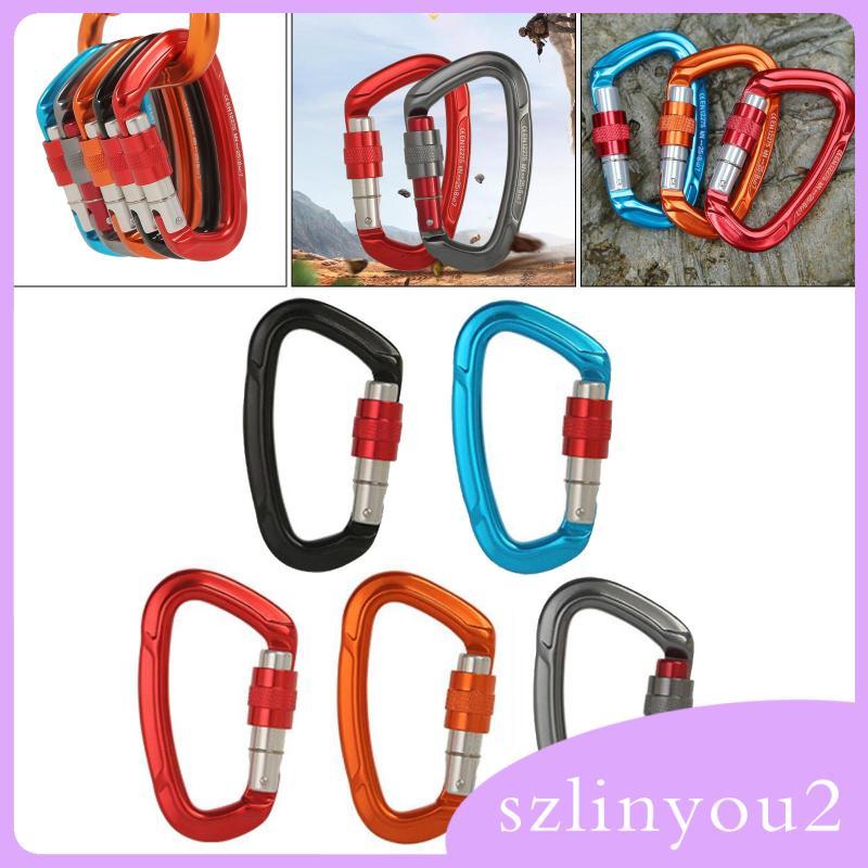 [szlinyou2] คาราบิเนอร์ขนาดใหญ่ D Shape Clip 7075 Aviation Aluminium Safety Keychain Hook สําหรับ Ba