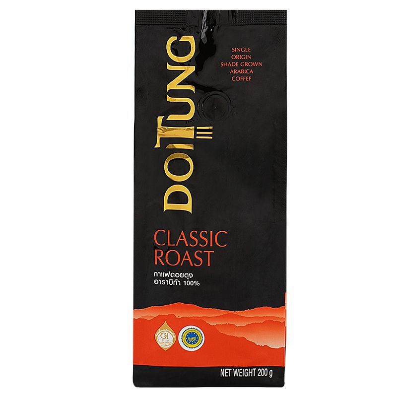 ดอยตุงกาแฟคั่วบดอาราบิก้าคลาสสิคโรสต์ 200กรัม Doi Tung Roast&Ground Coffee Arabica Classic Roast 200g.
