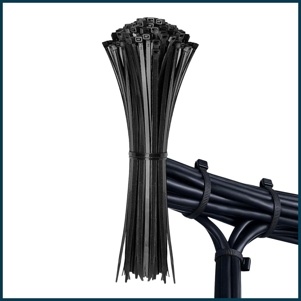 Zip Ties Heavy Duty 100 ชิ้น Self-Locking Management Wraps Strong Zip Ties สําหรับในร่มกลางแจ้งโรงรถ