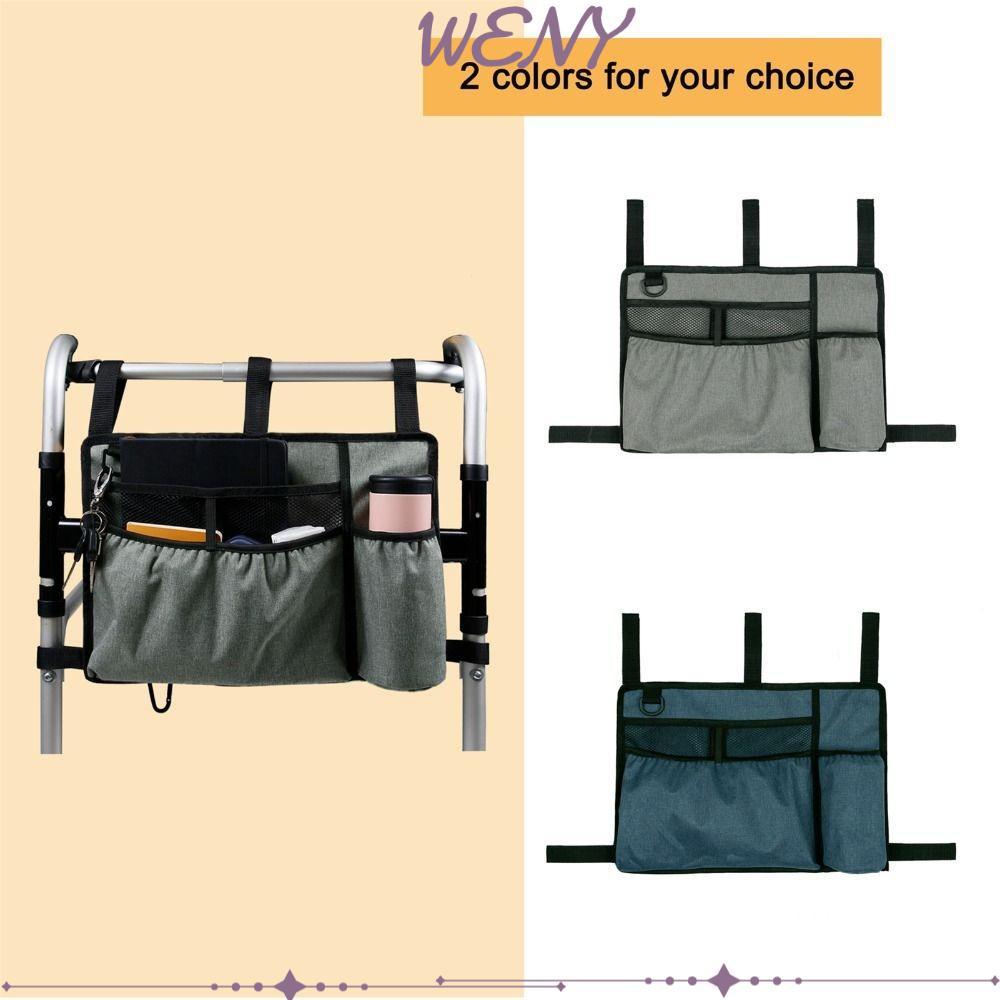 WENY Walker Bag, สายปรับระดับได้ Hands Free Storage Walker Pouch Attachments, ที่วางแก้วน้ําความจุขน