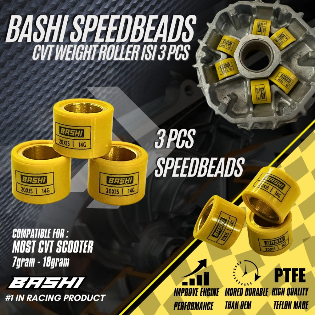 S3M ลูกกลิ้งเทฟลอน 3 ชิ้น Speedbeads Cvt Racing Suzuki Spin Skywave Skydrive H02