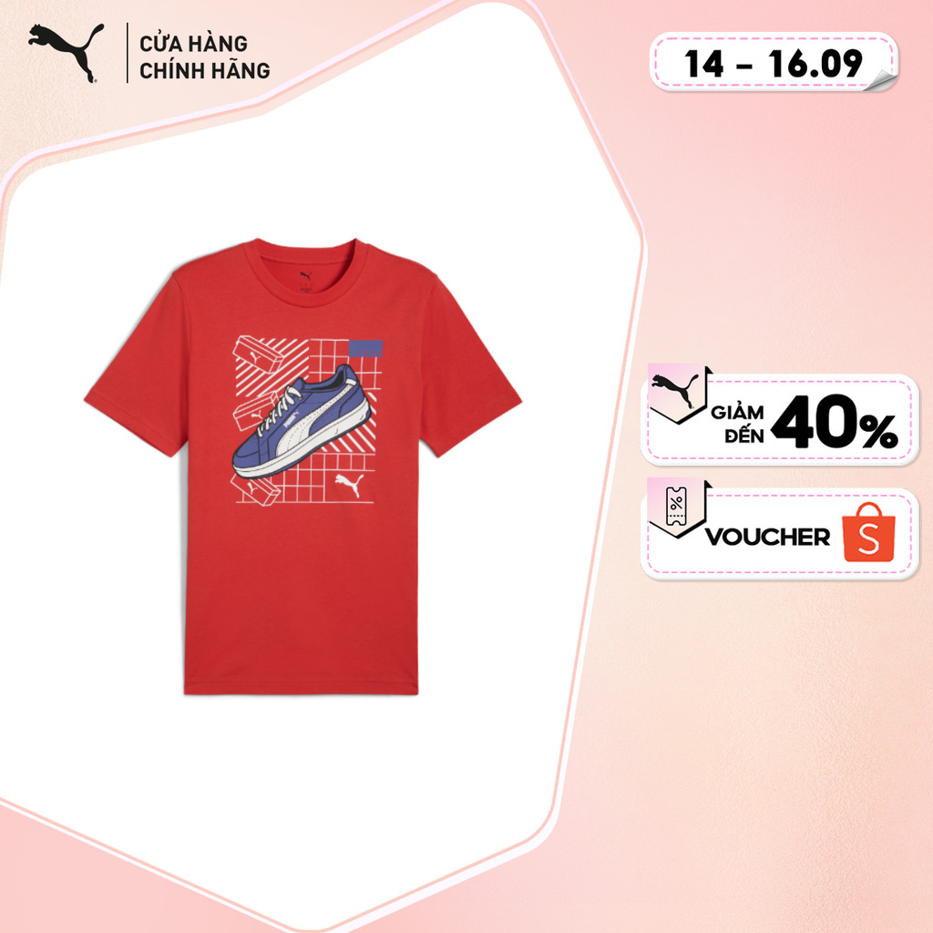 PUMA เสื้อยืดแฟชั่นผู้ชาย GRAPHICS Sneaker Red Fire Red