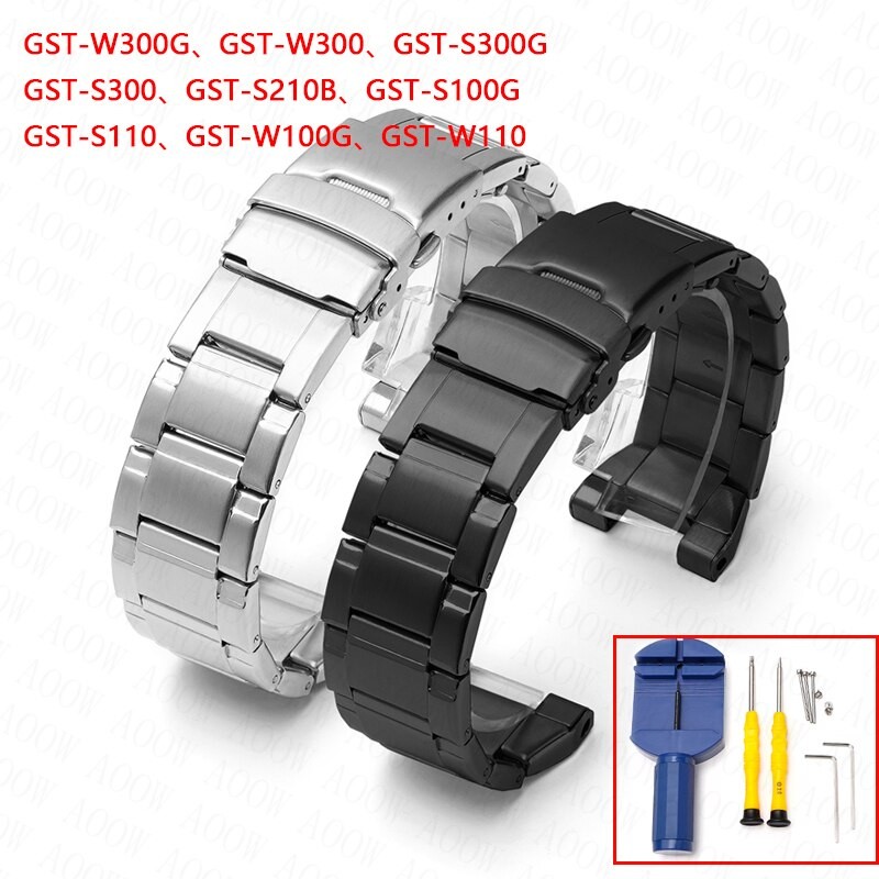 สายสแตนเลสสําหรับ G-Shock G-STEEL GST-W300G S300G 400G B100 S310 ผู้ชายโลหะเปลี่ยนนาฬิกาเครื่องมือ NW6P