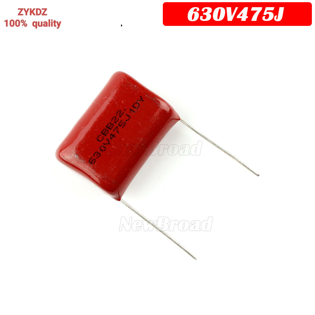 5PCS CBB22 630V475J 4.7UF Pitch 25MM 630V 475 CBB ตัวเก็บประจุฟิล์มโพรพิลีน