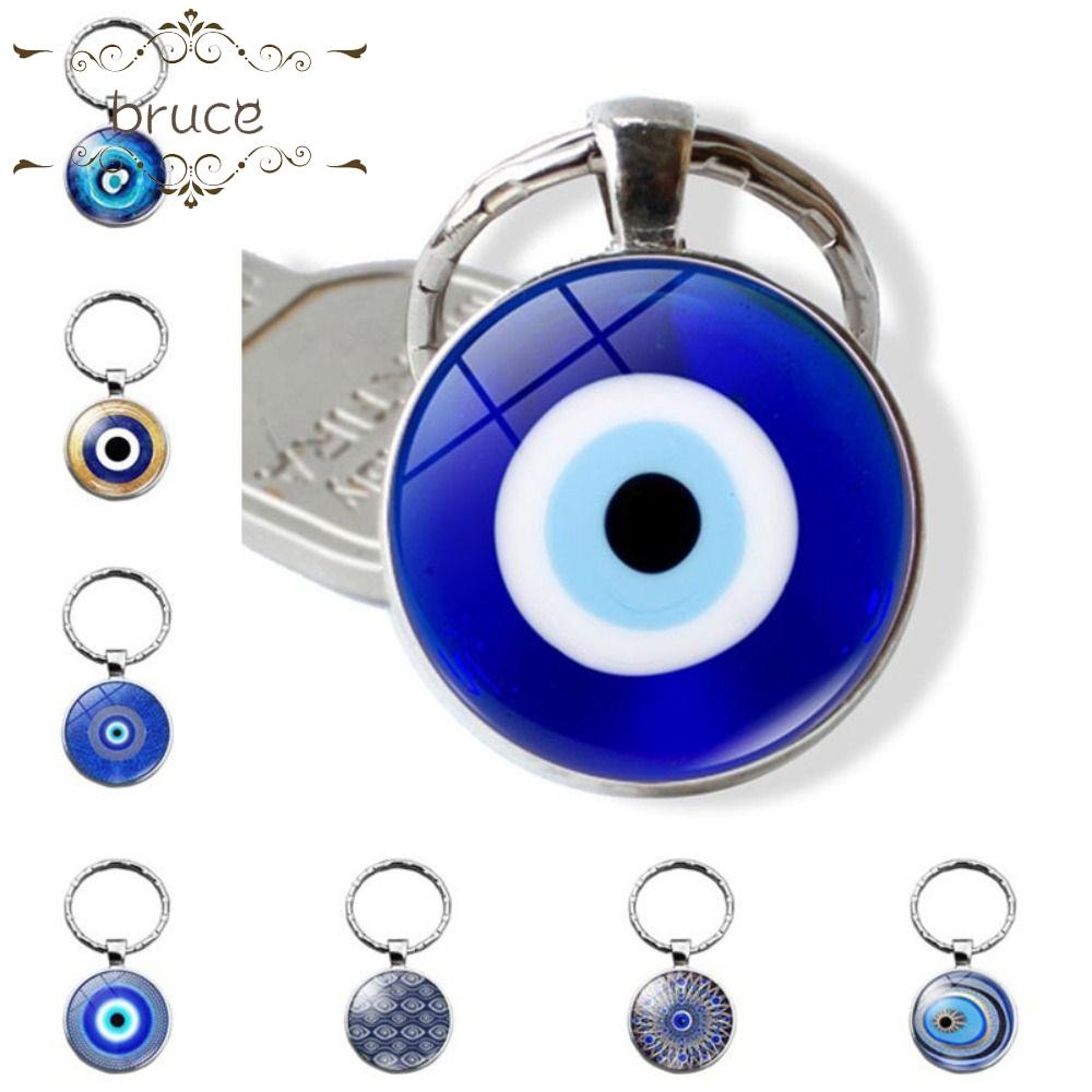 BRUCE Evil Eye พวงกุญแจ, ตุรกีอินเทรนด์ Blue Evil Eye จี้, Evil Eye พวงกุญแจลูกปัดแฟชั่น Lucky Blue 