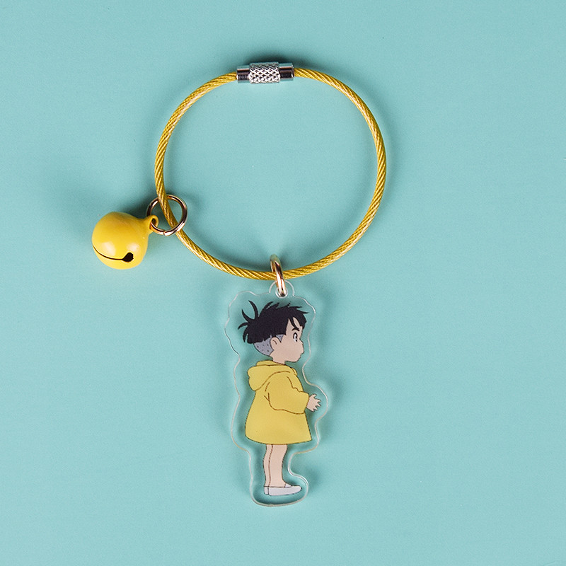 Ponyo Sosuke พวงกุญแจ Hayao Miyazaki คู่พวงกุญแจเรียบง่ายสไตล์อินญี่ปุ่นแฟนพวงกุญแจ