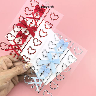 ในไทย-พร้อมส่ง✨สติกเกอร์ตกแต่งหน้า Y2K rhinestone ริบบิ้นโบว์ 3D เพชรเงา อุปกรณ์แต่งหน้า PARTY ชั่วคราว DIY ติดหน้าเด็ก