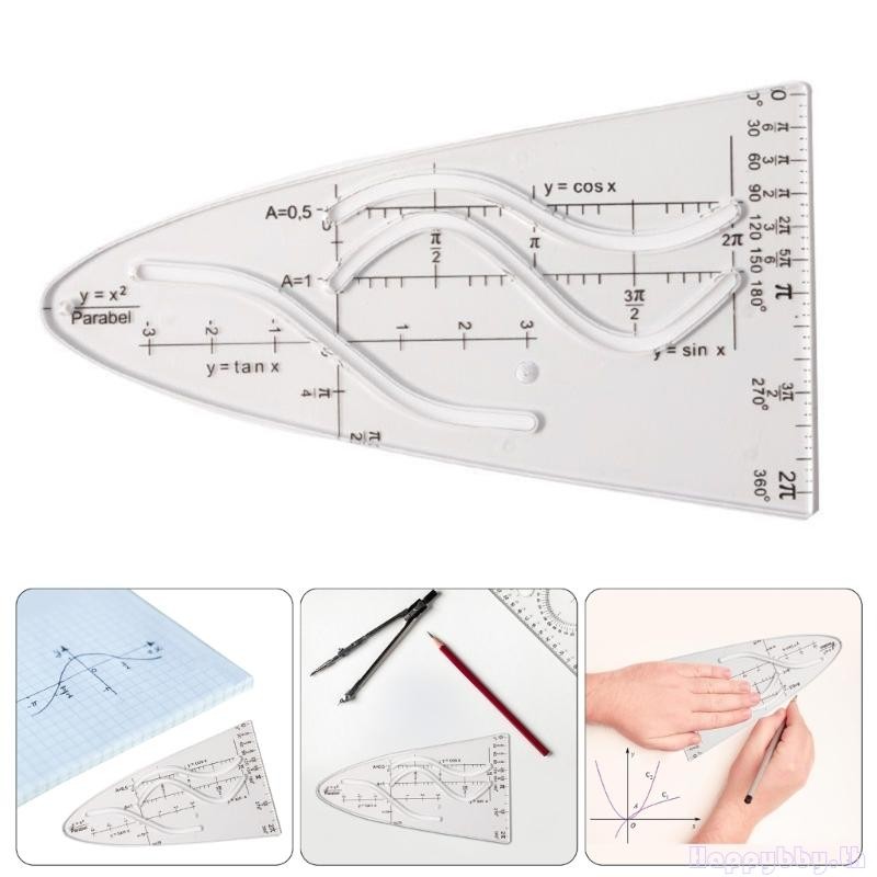 Hap Drawing Parabolic Template เครื่องมือวัดไม้บรรทัดร่างสําหรับนักเรียน Parabolic Stencil Parabolic