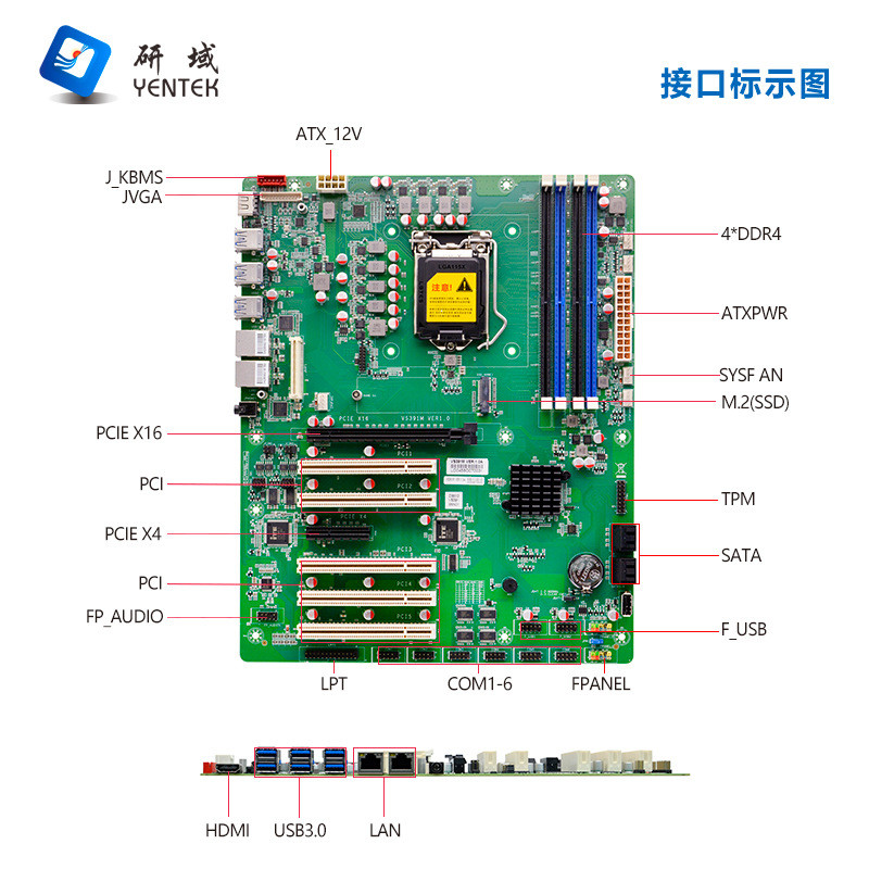 10.13 f Domain Research VS391M อุตสาหกรรมควบคุมเมนบอร์ด 8/9 รุ่น LGA1151 พอร์ตเครือข่ายคู่ 6 String 