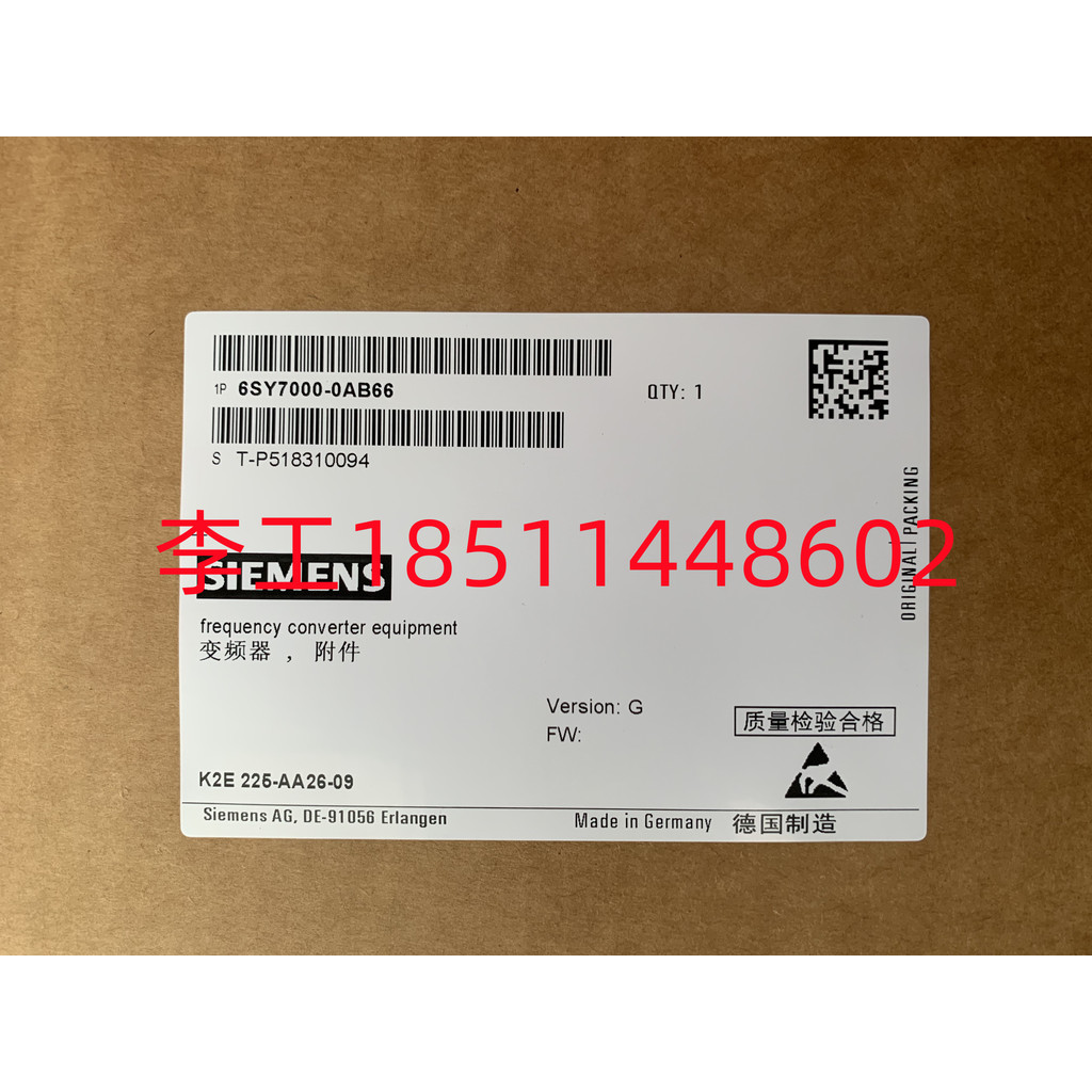 6SY7000-0AB66 ยี่ห้อใหม่ 6SE70 อินเวอร์เตอร์พัดลมระบายความร้อน K2E225-AA26-09 พัดลม