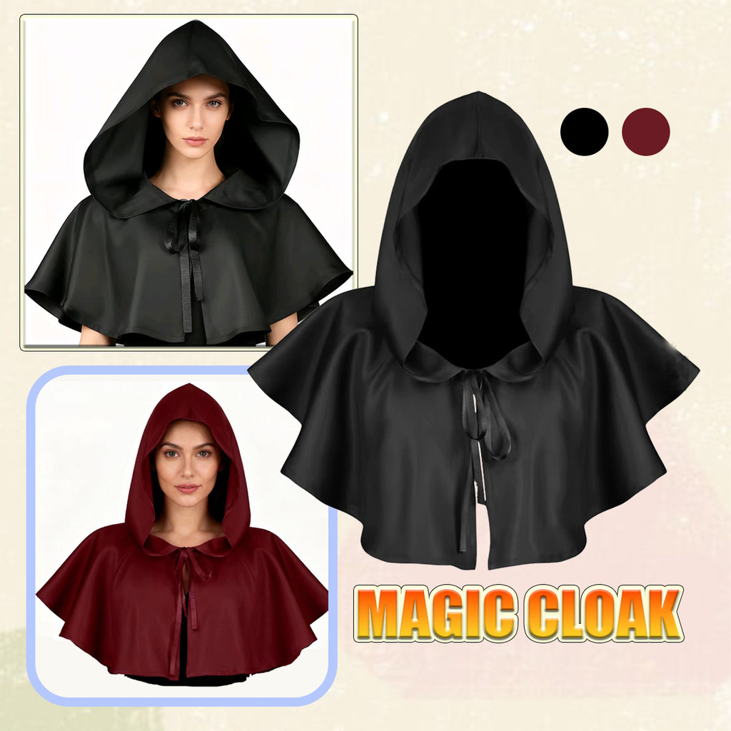 เสื้อคลุมฮาโลวีนแบบสั้น คอสเพลย์ คอสตume เคปยุคกลาง เหมาะสําหรับผู้ใหญ่และเด็ก - 2 สี