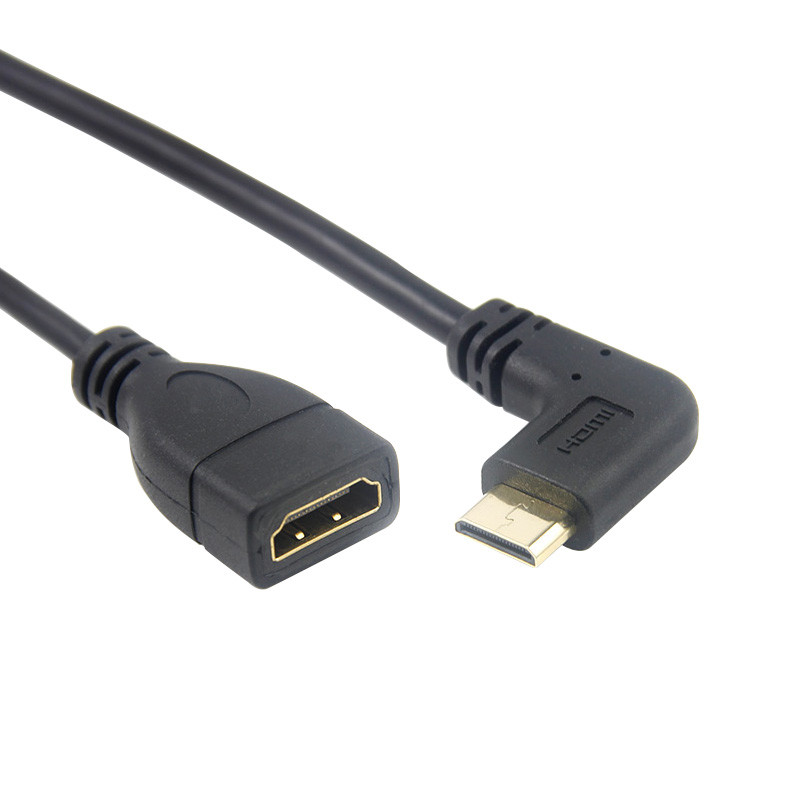 Yuezhirenxin อะแดปเตอร์ Mini HDMI 4k Mini HDMi ชายหญิงมุมขวา 90 องศาจอแสดงผล DVD 1080P