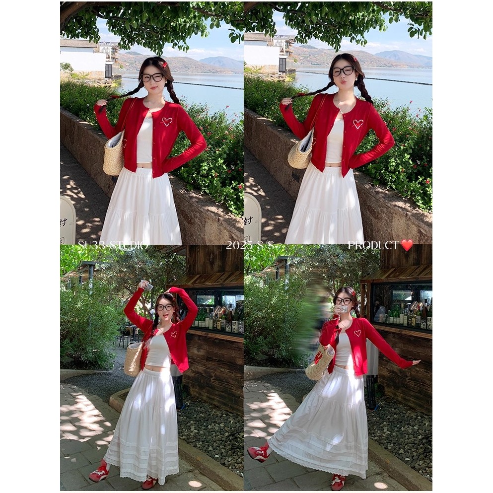 GAKKI เสื้อคาร์ดิแกนถักผู้หญิง เสื้อคลุมกันแดดแขนยาวผู้หญิง เสื้อสเวตเตอร์ผู้หญิง ฟรีไซส์ รุ่น 3326#
